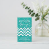 Jade Chevron mammcards Contactkaartje (Staand voorkant)
