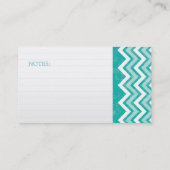 Jade Chevron mammcards Contactkaartje (Achterkant)