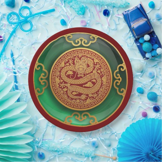 Jade Chinees Nieuwjaar van de Draak Papieren Bordje (Feest)