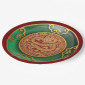 Jade Chinees Nieuwjaar van de Draak Papieren Bordje (Gekanteld)
