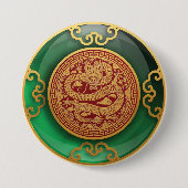 Jade Chinees Nieuwjaar van de Draak Ronde Button 7,6 Cm (Voorkant)