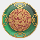 Jade Chinees Nieuwjaar van de Draak Ronde Sticker (Voorkant)