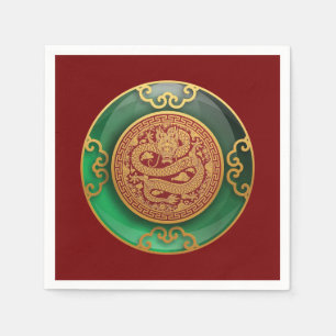 Jade Chinees Nieuwjaar van de Drakenservetten Servet