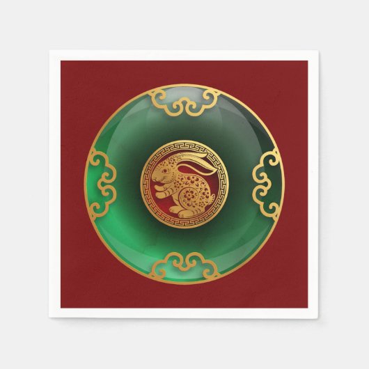 Jade Chinees Nieuwjaar van het Konijn Servetten (Voorkant)