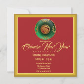 Jade Chinese Nieuwjaar van de konijnenuitnodiging Kaart (Voorkant)