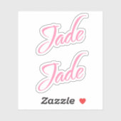 Jade Decoratieve Naam in Roze x2 Sticker (Vel)