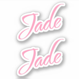Jade Decoratieve Naam in Roze x2 Sticker