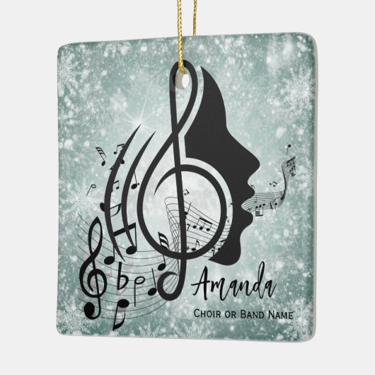 Jade Dirigent Cadeau Muzieknoten Kerstmis Keramisch Ornament (Links)