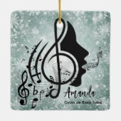 Jade Dirigent Cadeau Muzieknoten Kerstmis Keramisch Ornament (Achterkant)