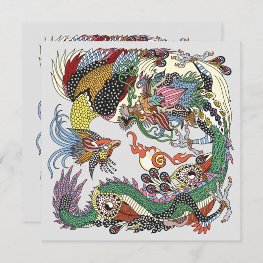 Jade Draak en Gouden Feniks spelen met een parel (Voorkant / Achterkant)