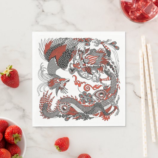 Jade Dragon and Gold Phoenix playing with a pearl Servet (Insitu)