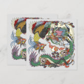 Jade Dragon en Gold Phoenix spelen met een parel (Voorkant / Achterkant)