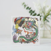 Jade Dragon en Gold Phoenix spelen met een parel (Staand voorkant)