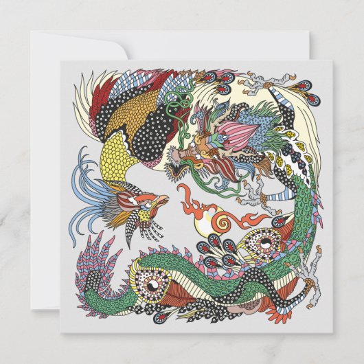 Jade Dragon en Gold Phoenix spelen met een parel (Voorkant)