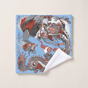 Jade Dragon en Gold Phoenix spelen met een parel Washandje