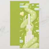 Jade Dragon In The City - Funky Cute Style Kaart (Voorkant / Achterkant)