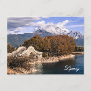 Jade Dragon Sneeuwberg in Lijiang, China Briefkaart