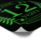 Jade Edelsteen trouwdag 12 jaar Poster (Hoek)