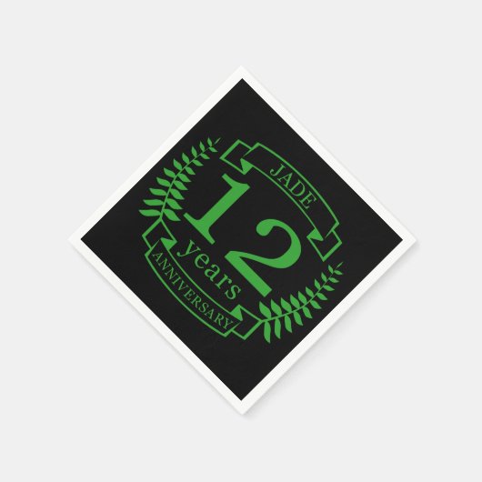 Jade Edelsteen trouwdag 12 jaar Servet (Hoek)