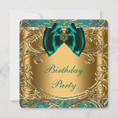 Jade en gouden verjaardagsfeestje kaart (Voorkant)