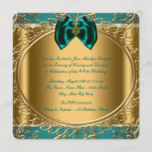 Jade en gouden verjaardagsfeestje kaart