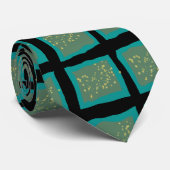 Jade en Turquoise met Gold Stropdas (Opgerold)