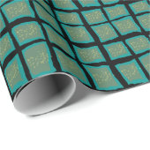 Jade en Turquoise met Goud Cadeaupapier (Rol Hoek)