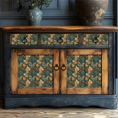  Jade Floral William Morris Style Leaf Tissuepapier