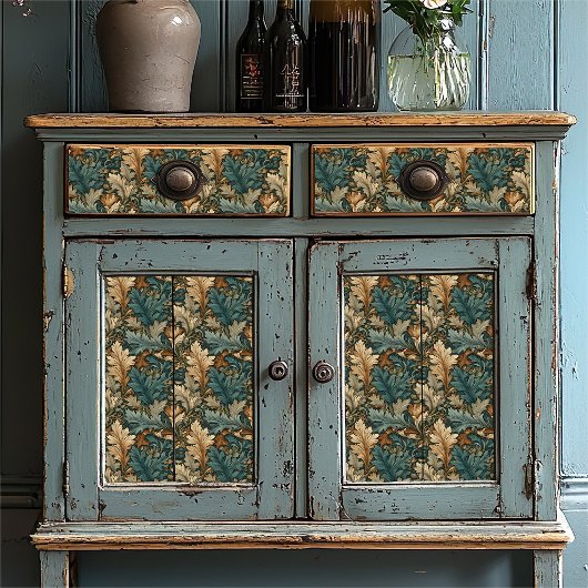 Jade Floral William Morris Style Leaf Tissuepapier