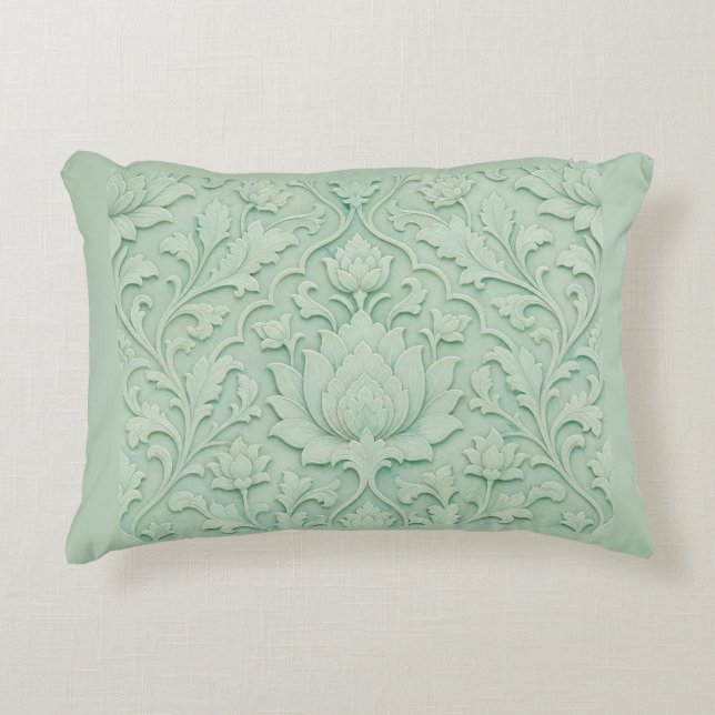 Jade Garden — Bleek Celadon Perzisch Accent Kussen (Voorkant)