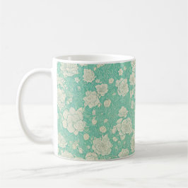 Jade Garden Floral Mug - Japanese Elegance Koffiemok