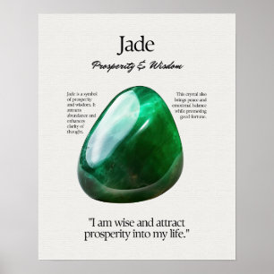 Jade Gem Crystal Betekenis Kaart Poster