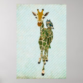 Jade Giraffe en Owl Art Poster (Voorkant)