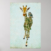 Jade Giraffe en Owl Art Poster (Voorkant)