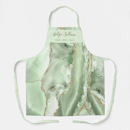 Jade Green Agaat Beauty Professioneel schort (Voorkant)