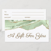 Jade Green agaat cadeaubon (Voorkant / Achterkant)