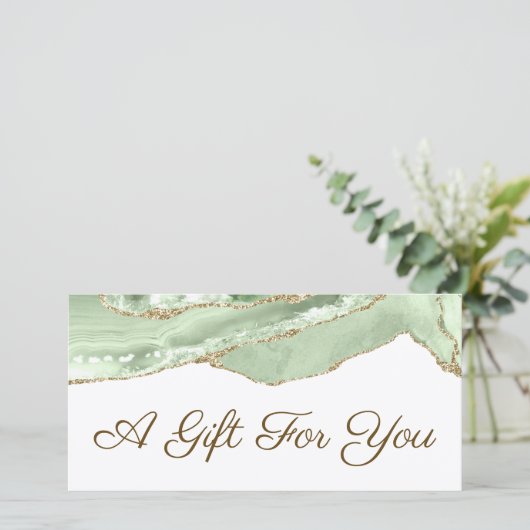 Jade Green agaat cadeaubon (Staand voorkant)