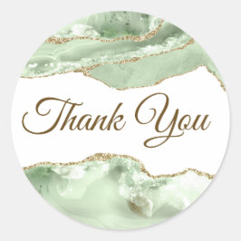 Jade green Agaat Dank je wel Ronde Sticker