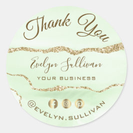 Jade Green Agaat Dank u Classic Ronde Sticker