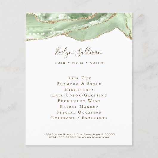 Jade Green agaat flyer (Voorkant)