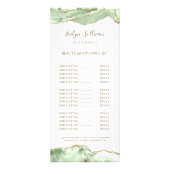 Jade Green Agaat prijslijst rackkaart Reclamekaart (Voorkant)