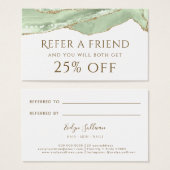 Jade Green Agaat Referral Kaart (Voorkant /achterkant)