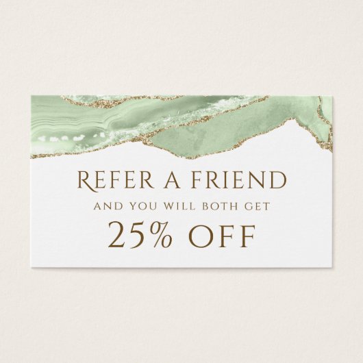 Jade Green Agaat Referral Kaart (Voorkant)
