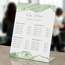 Jade Green Agaat Schoonheidssalon prijslijst Reclamebord Met Voetstuk