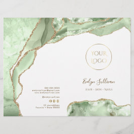 Jade Green Agaat Service Menu Brochure