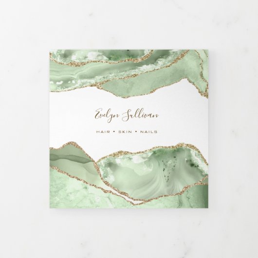 Jade Green Agaat Trifold Brochure Drieluik Kaart (Cover)