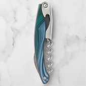 Jade Green and White Natuurlijke geode look Kurkentrekker (Achterkant)