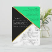 Jade Green Art Deco Bruiloft Aanvullende informati Kaart (Staand voorkant)