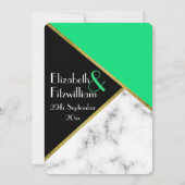 Jade Green Art Deco Bruiloft Aanvullende informati Kaart (Achterkant)