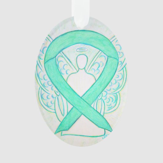 Jade Green Awareness Ribbon Angel Ornament (voorkant)